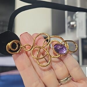 NWT Swirling Amethyst Dangle Earrings from Artinfinitum.art Fashion House